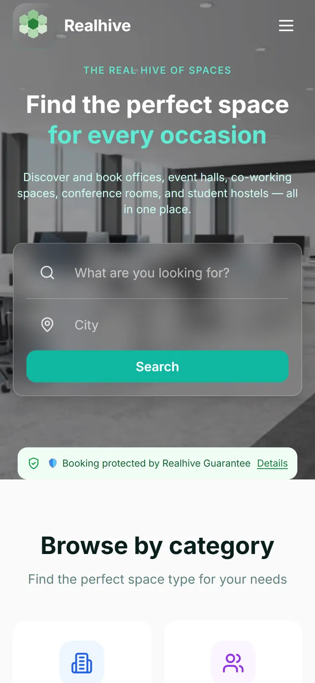 Realhive on mobile