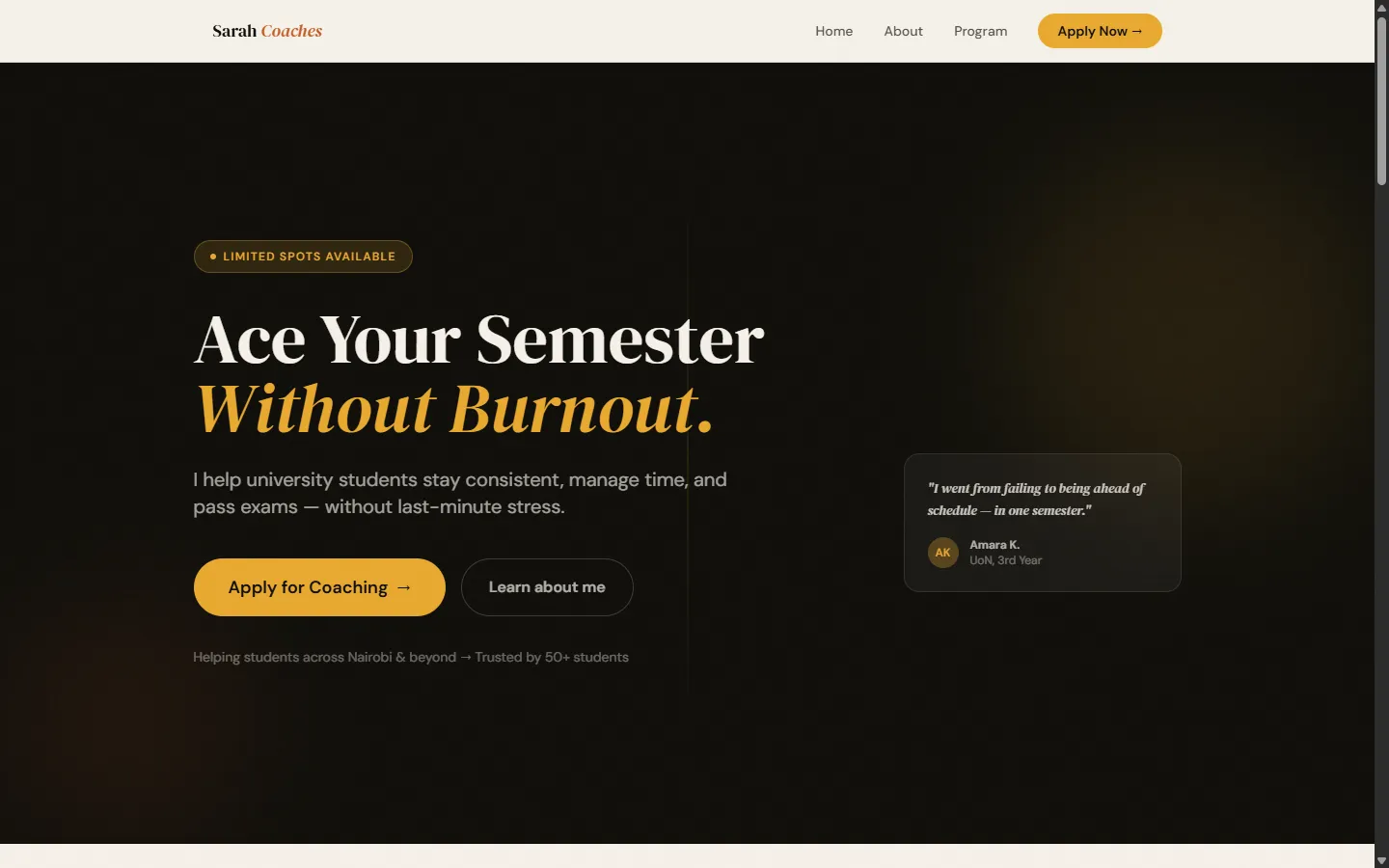 Study Coaching website